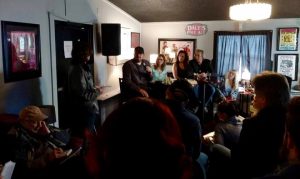 Speakers and crowd at COMBO's "How to Hold a House Concert" - photo by David Barber - Rock on Colorado .com