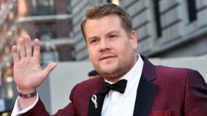 Host of Sunday night's Tony Awards - James Corden - wears a silver ribbon in honor of those murdered in Orlando.