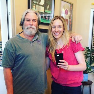 Katey Laurel had the distinct pleasure of working with legendary mastering engineer in the folk world, David Glasser at Airshow Mastering in Boulder. Here's a picture of us the day I picked up the hard drive. Such a pleasure working with this man. He makes everything sound its best.