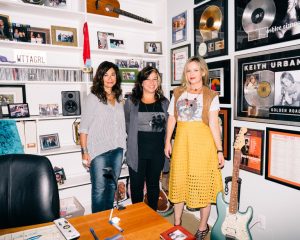 From left, Shelly Peiken, Michelle Lewis and Kay Hanley are members of the advocacy group Songwriters of North America. Credit Coley Brown for The New York Times 