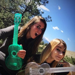 Facing West (Caitlin & Sidney Powell) with their new Kala ukeleles!